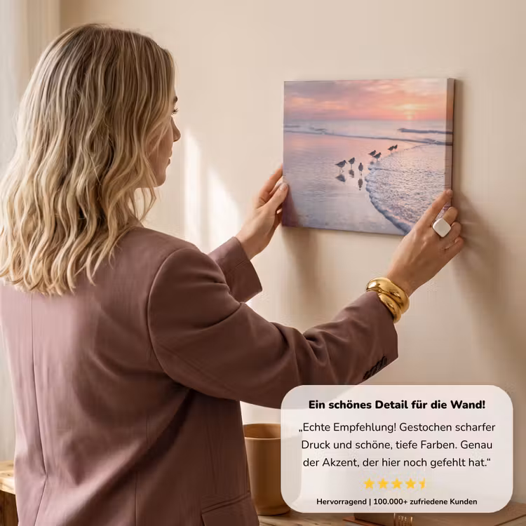 Meeuwen - Strand - Zee - Roze canvas 2cm klein -sfeer3