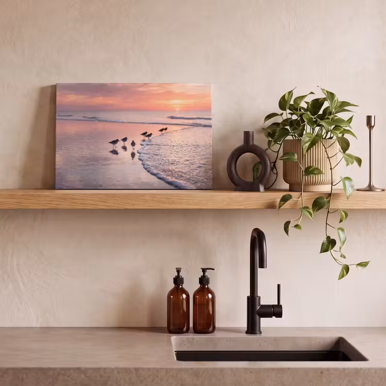 Meeuwen - Strand - Zee - Roze canvas 2cm klein -closeup_print_DE