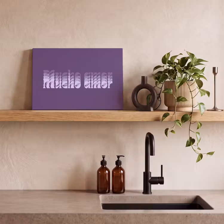 Mucho amor - Paars - Grafisch canvas 2cm klein -uniquesellingpoint_afwerking-onlywow_DE