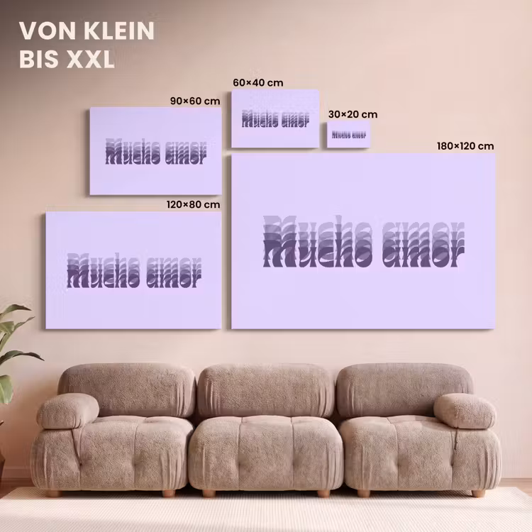 Mucho amor - Paars - Gelaagde letters canvas 2cm klein -Xsfeer8_DE