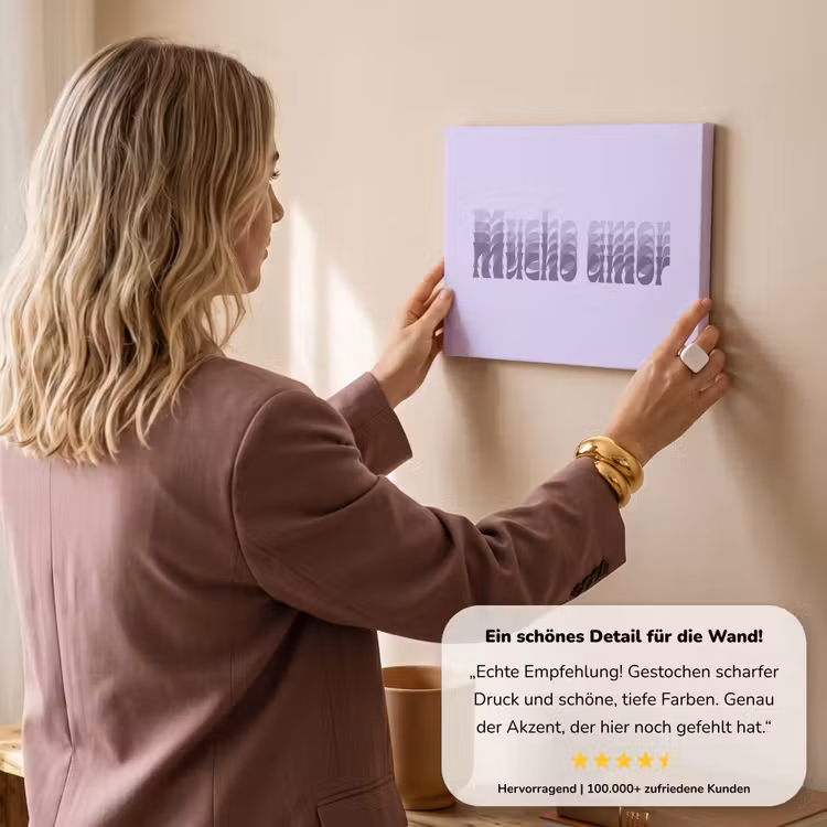 Mucho amor - Paars - Gelaagde letters canvas 2cm klein -Xsfeer7_DE