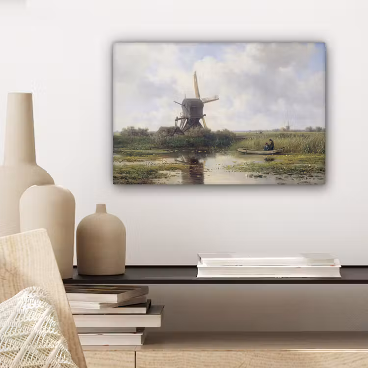 Molen - Willem Roelofs - Oude meesters - Kunst canvas 2cm klein -sfeer6