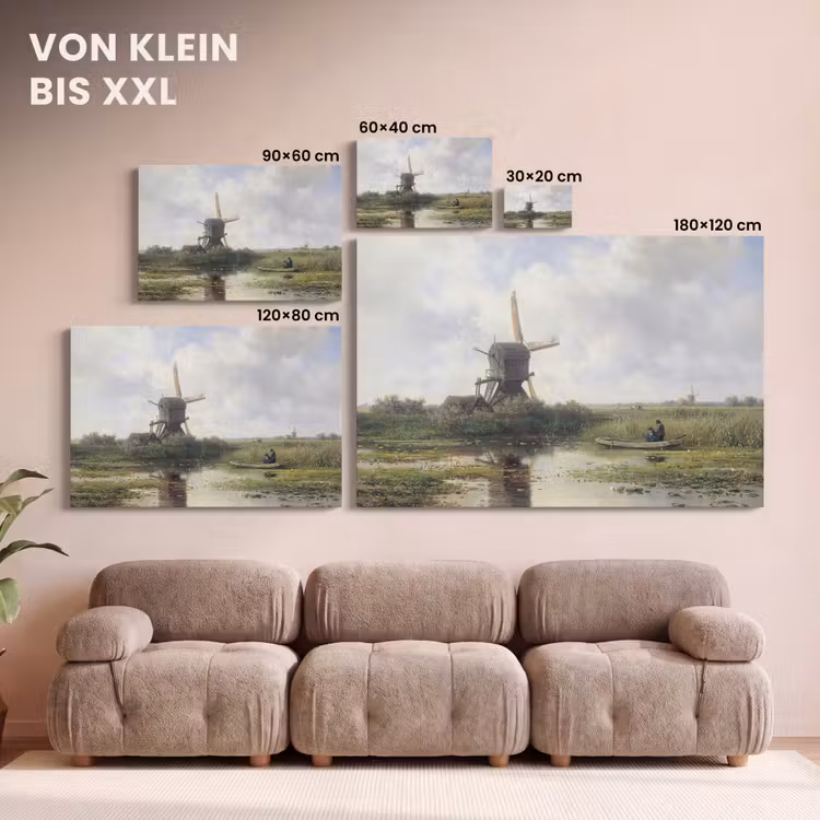 Molen - Willem Roelofs - Oude meesters - Kunst canvas 2cm klein -Xsfeer8_DE