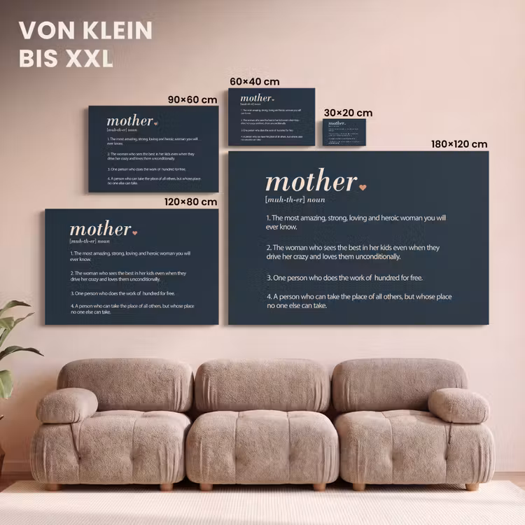 Mama definitie - Mother - Quotes - Spreuken canvas 2cm klein -uniquesellingpoint_afwerking-onlywow_DE