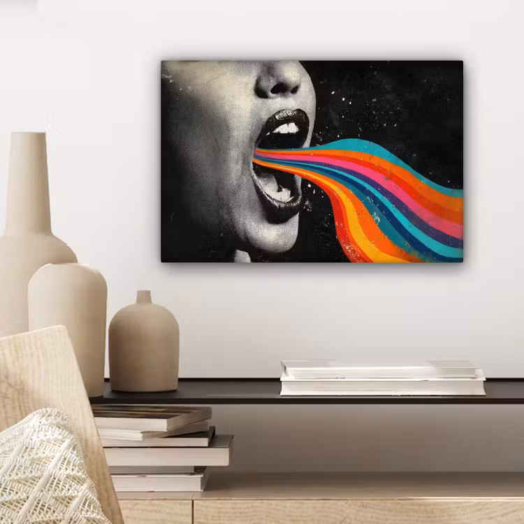 Mond - Golven - Regenboog canvas 2cm klein -closeup_print_DE
