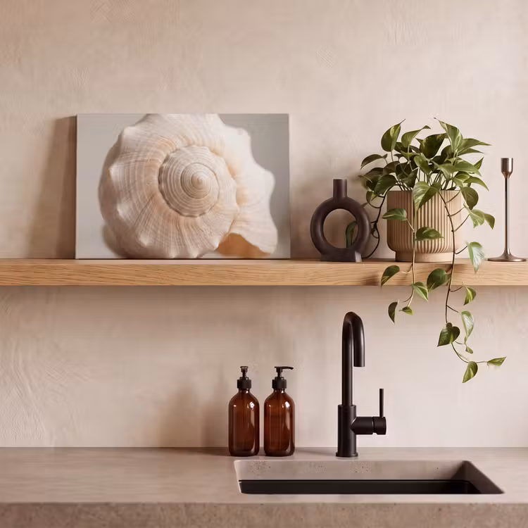 Schelp - Detail - Beige canvas 2cm klein -sfeer3