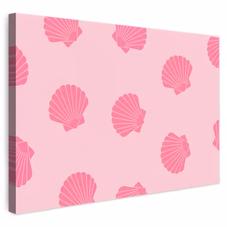 Schelp - Patroon - Zee - Modern - Roze canvas 2cm klein -3d