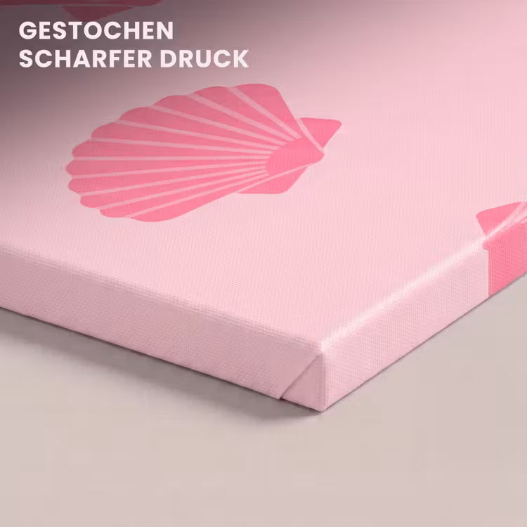 Schelp - Patroon - Zee - Modern - Roze canvas 2cm klein -closeup_print_DE