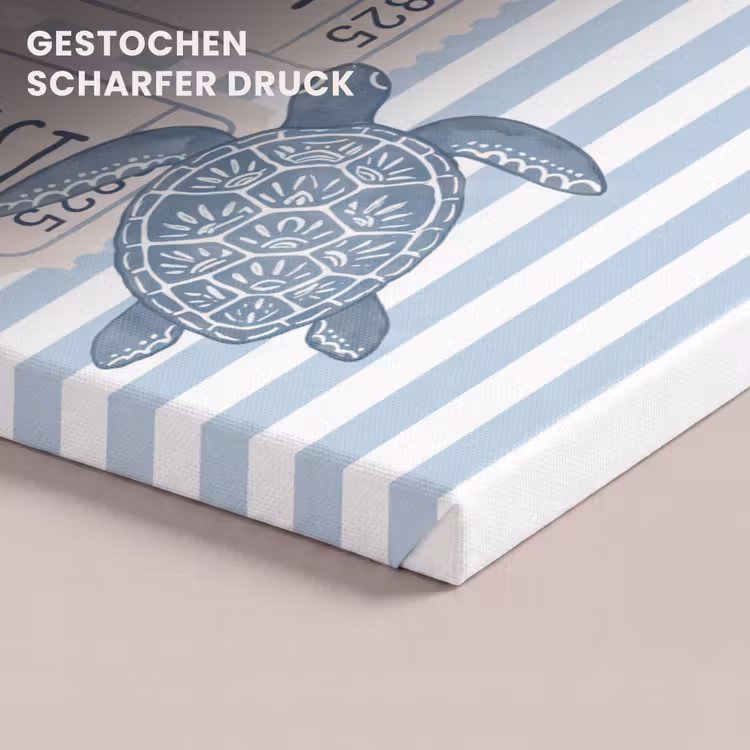 Schelp - Oceaan - Kust - Blauw - Illustratie canvas 2cm klein -closeup_print_DE
