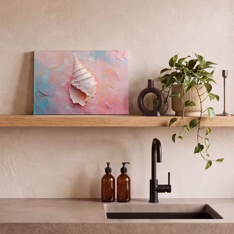 Schelp - Pastel - Pink canvas 2cm klein -closeup_print_DE