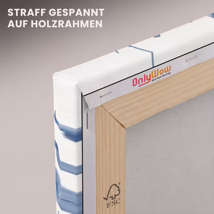 Schelp - Spiraal - Zeeleven - Aquarel - Blauw canvas 2cm klein -uniquesellingpoint_afwerking-onlywow_DE