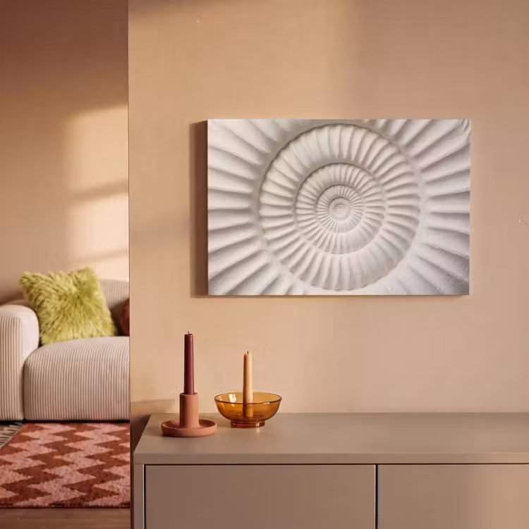 Schelp - Spiraal - Wit canvas 2cm klein -sfeer1
