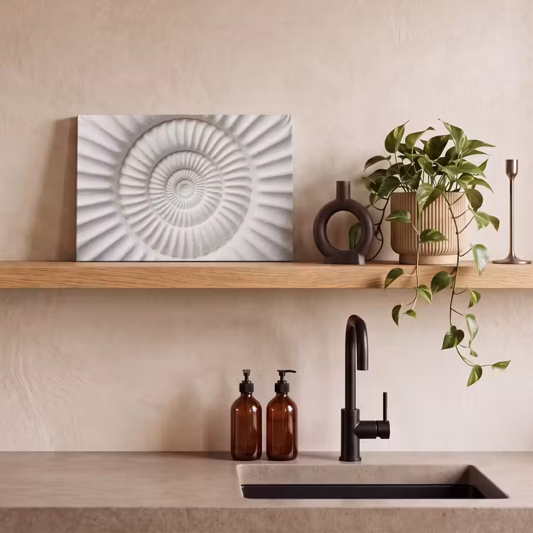 Schelp - Spiraal - Wit canvas 2cm klein -sfeer3