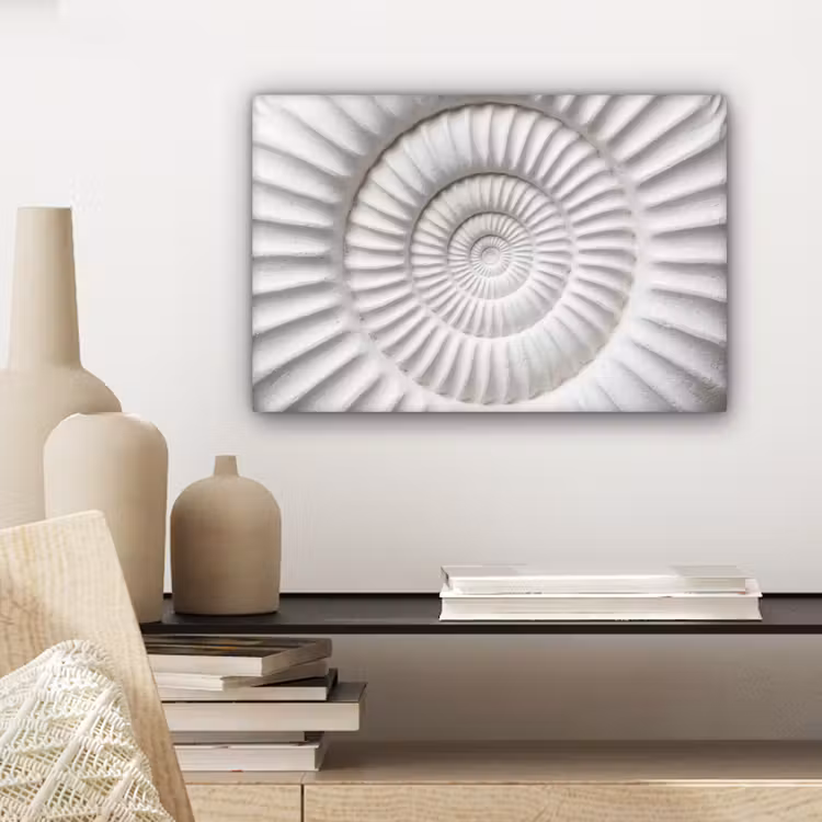 Schelp - Spiraal - Wit canvas 2cm klein -sfeer6
