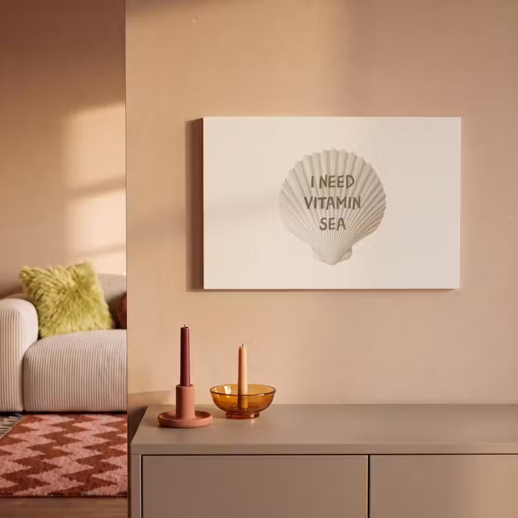 Schelp - Quote - Groen canvas 2cm klein -sfeer1