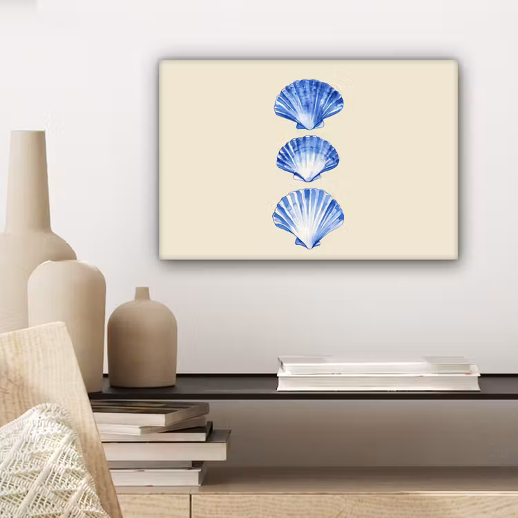 Schelpen - Blauw - Beige canvas 2cm klein -closeup_print_DE