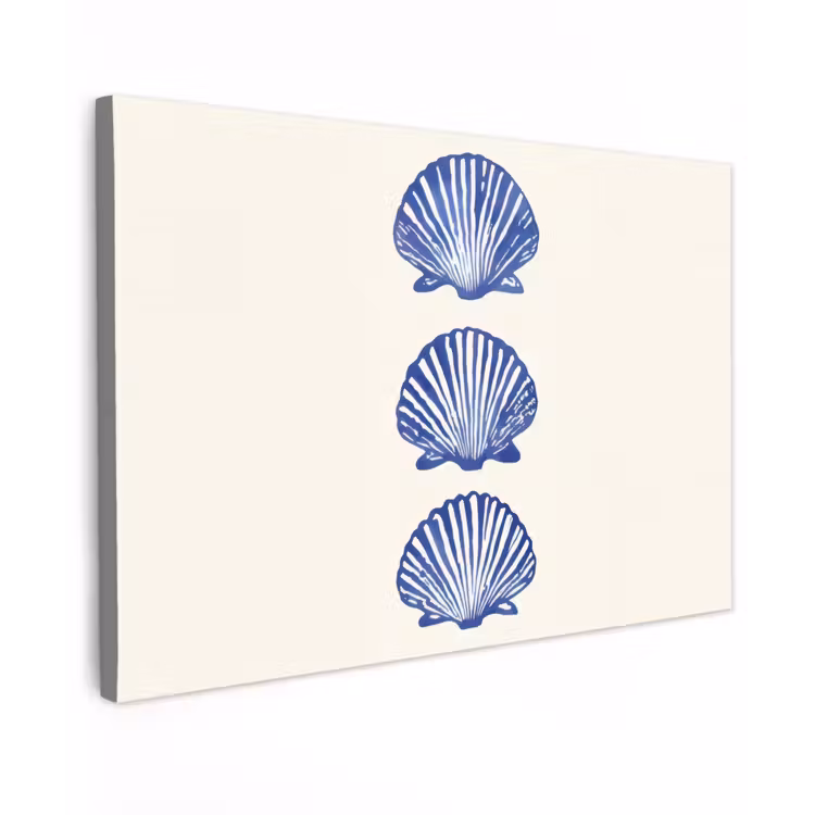 Schelpen - Blauw - Patroon canvas 2cm klein -z3d
