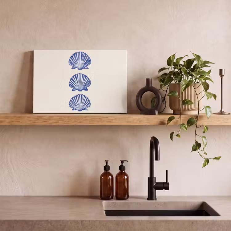 Schelpen - Blauw - Patroon canvas 2cm klein -sfeer6