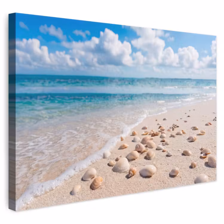 Schelpen - Strand - Natuur - Beige canvas 2cm klein -3d