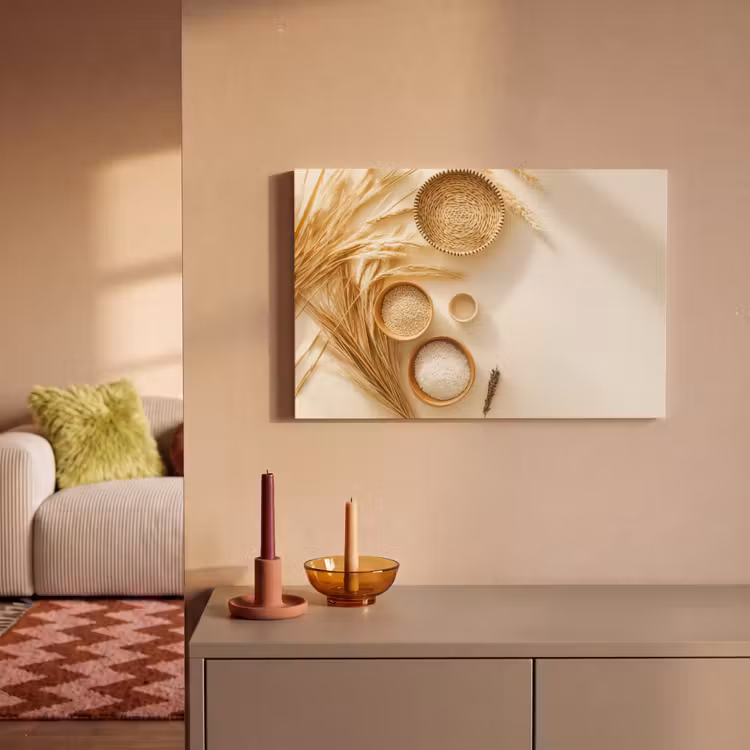 Granen - Hout - Kom - Beige canvas 2cm klein -sfeer1