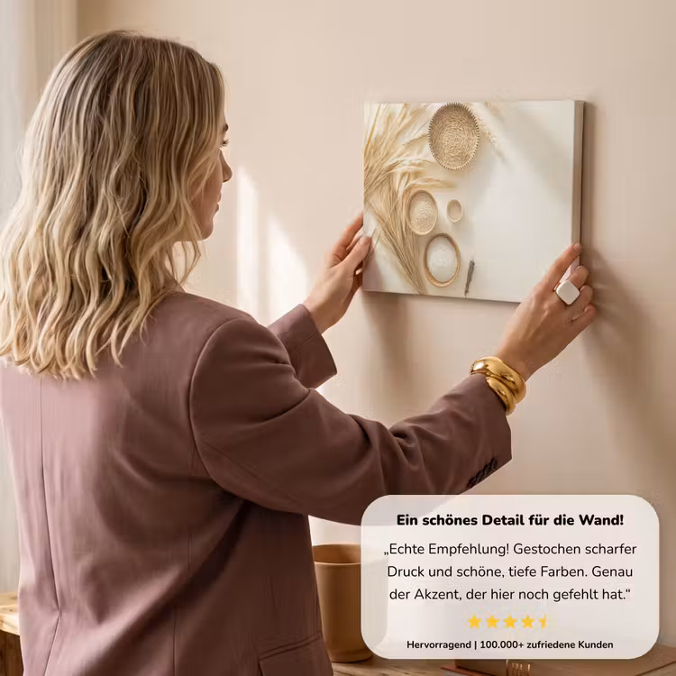 Granen - Hout - Kom - Beige canvas 2cm klein -sfeer3