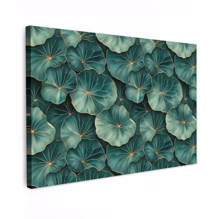 Patroon - Bladeren - Groen canvas 2cm klein 34 -z3d