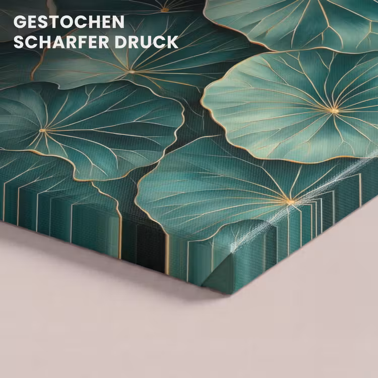 Patroon - Bladeren - Groen canvas 2cm klein 34 -closeup_print_DE