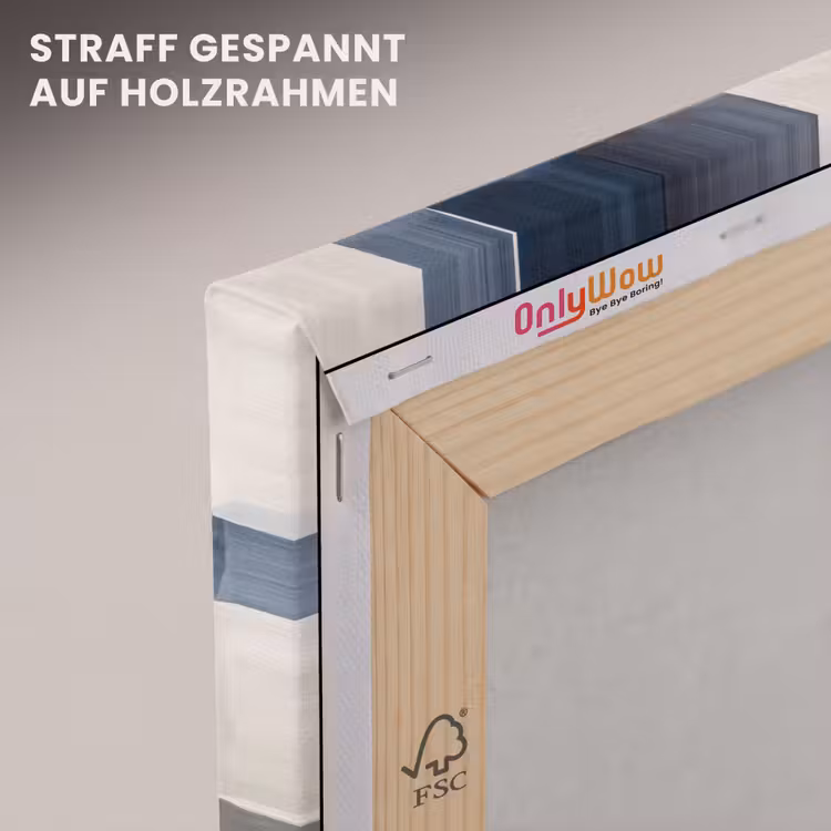 Patroon - Blauw - Vierkanten canvas 2cm klein -uniquesellingpoint_afwerking-onlywow_DE