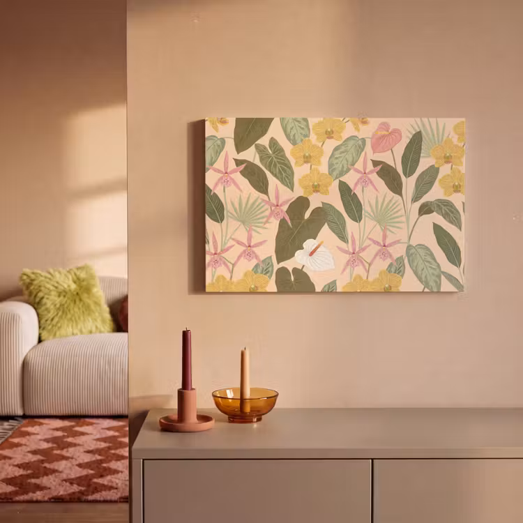 Patroon - Bloemen - Kleurrijk canvas 2cm klein -sfeer1