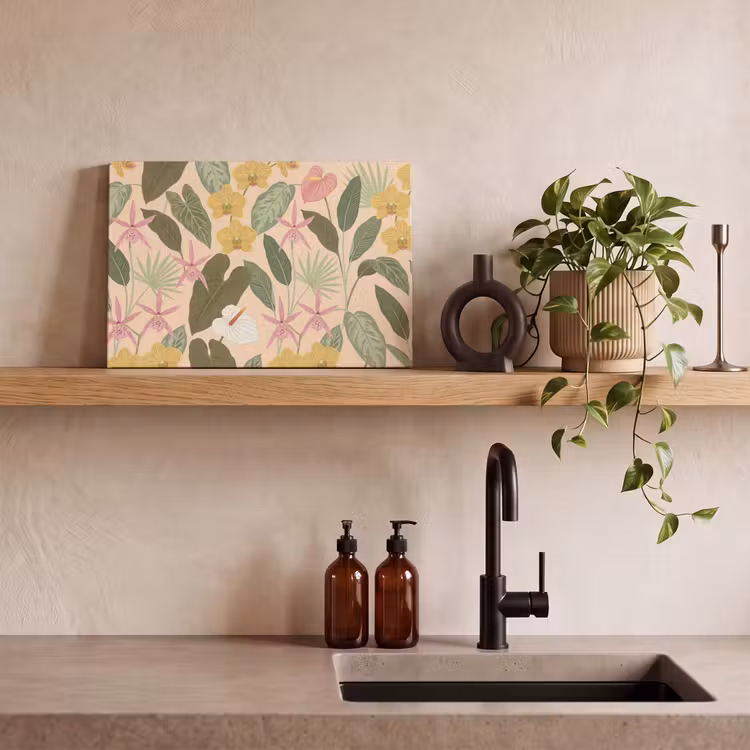Patroon - Bloemen - Kleurrijk canvas 2cm klein -sfeer3