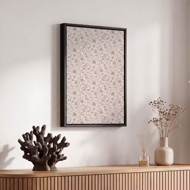 Patroon - Bloemen - Paars Canvas met baklijst klein 1125 -atmosphere_sfeer4_global
