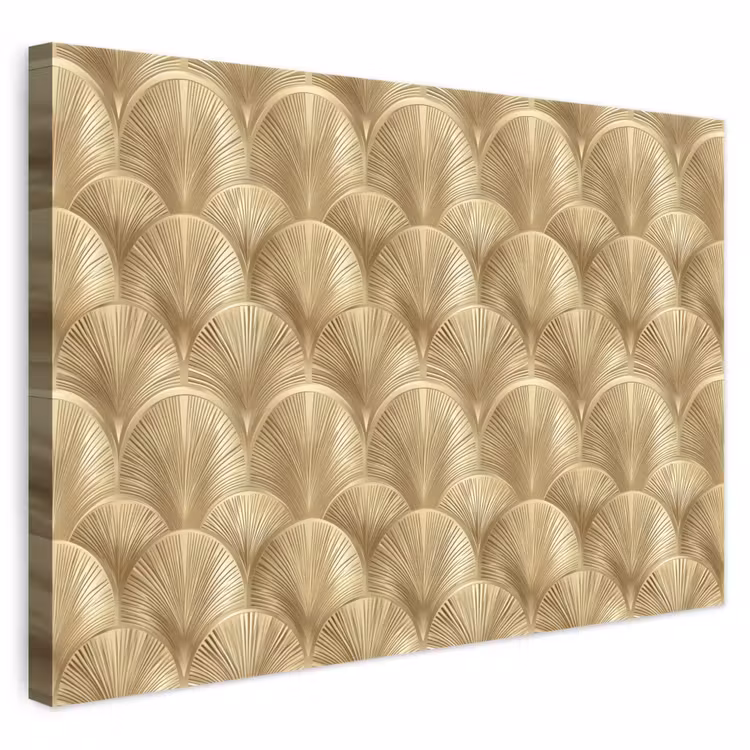 Patroon - Waaier - Goud canvas 2cm klein 34 -3d