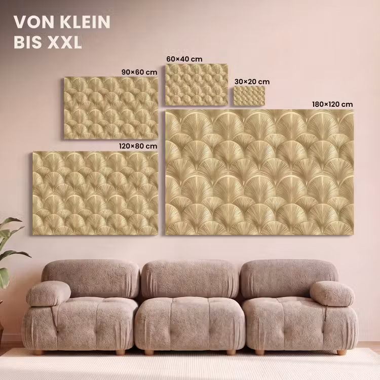 Patroon - Waaier - Goud canvas 2cm klein 34 -Xsfeer8_DE