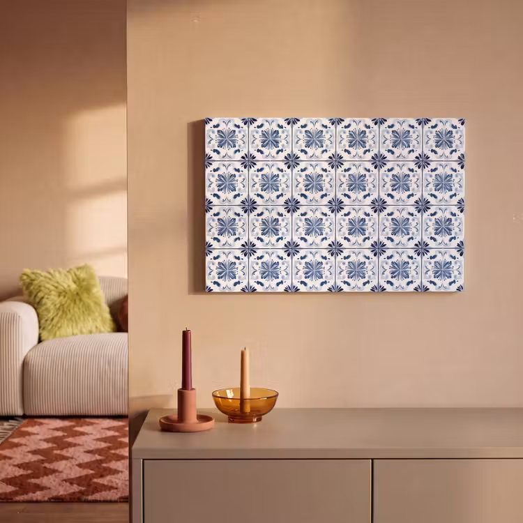 Patroon - Tegel - Blauw canvas 2cm klein 34 -sfeer1