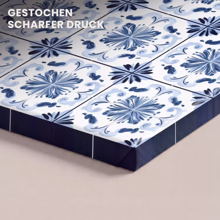 Patroon - Tegel - Blauw canvas 2cm klein 34 -closeup_print_DE