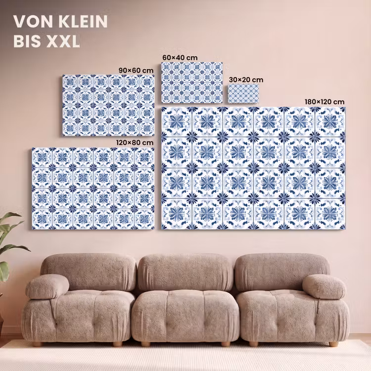 Patroon - Tegel - Blauw canvas 2cm klein 34 -Xsfeer8_DE