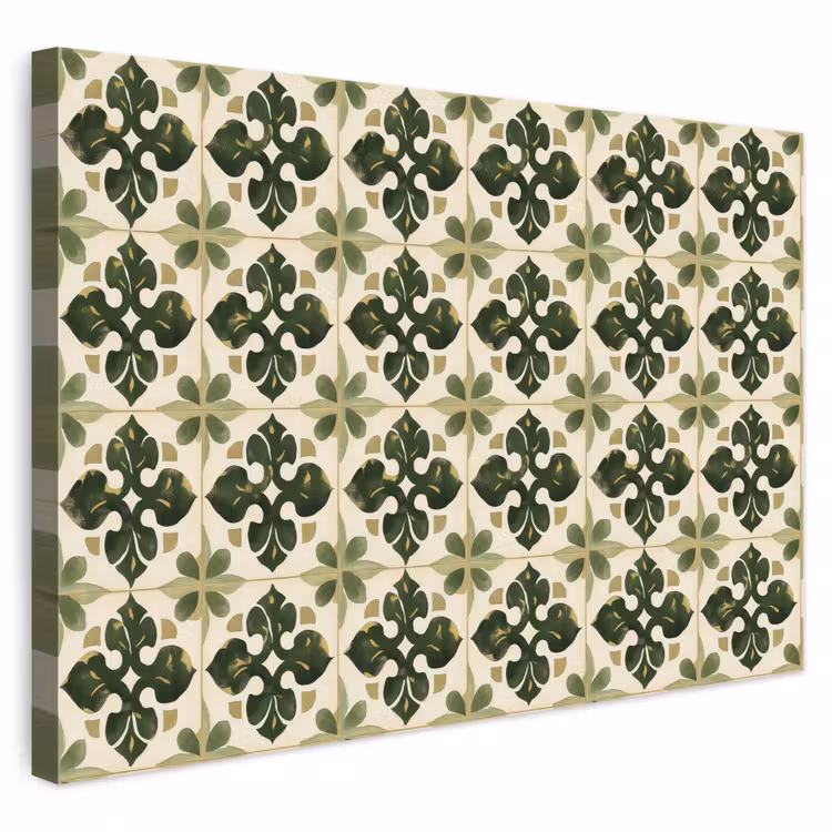 Patroon - Tegel - Groen canvas 2cm klein 34 -3d