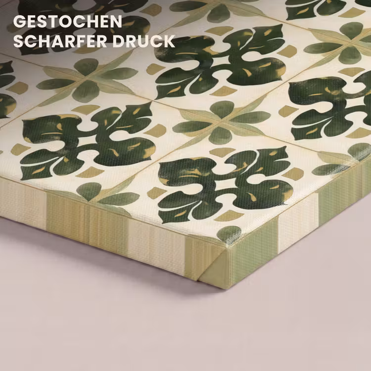Patroon - Tegel - Groen canvas 2cm klein 34 -closeup_print_DE