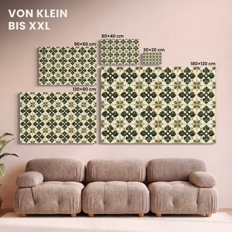 Patroon - Tegel - Groen canvas 2cm klein 34 -Xsfeer8_DE