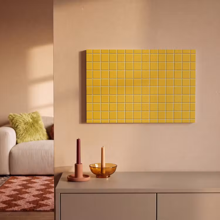 Patroon - Tegel - Okergeel canvas 2cm klein 34 -sfeer1