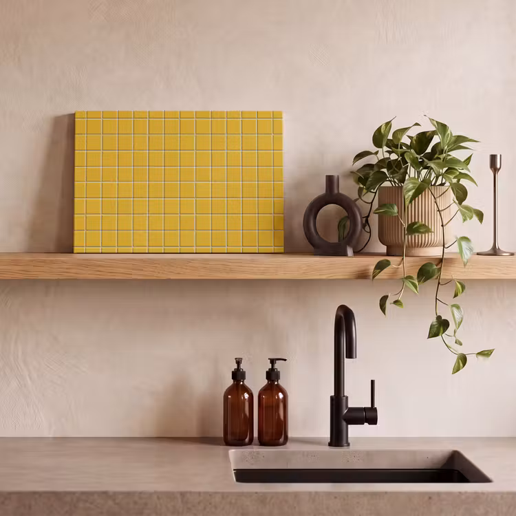 Patroon - Tegel - Okergeel canvas 2cm klein 34 -sfeer3