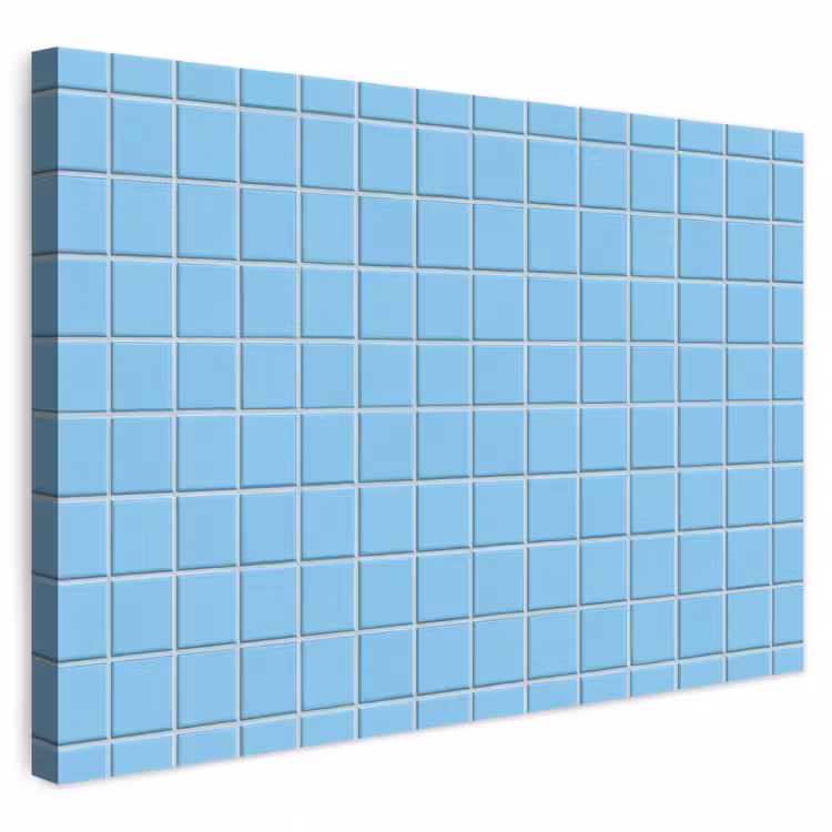 Patroon - Tegel - Pastel - Blauw canvas 2cm klein 34 -3d
