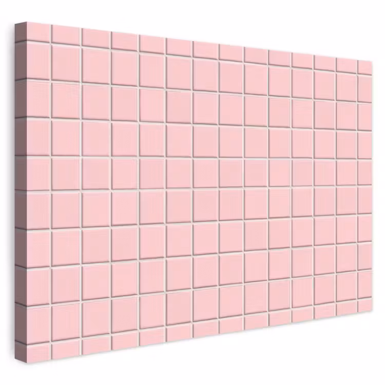 Patroon - Tegel - Pastelroze canvas 2cm klein 34 -3d