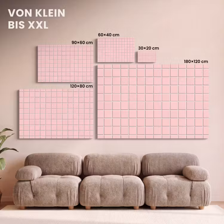 Patroon - Tegel - Pastelroze canvas 2cm klein 34 -Xsfeer8_DE