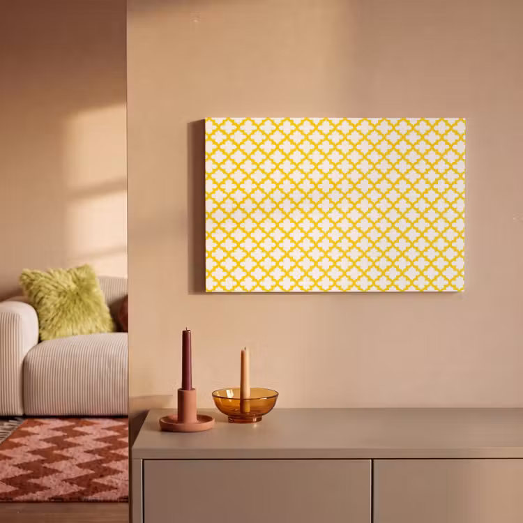 Patroon - Geometrisch - Klassiek - Geel canvas 2cm klein 34 -sfeer1
