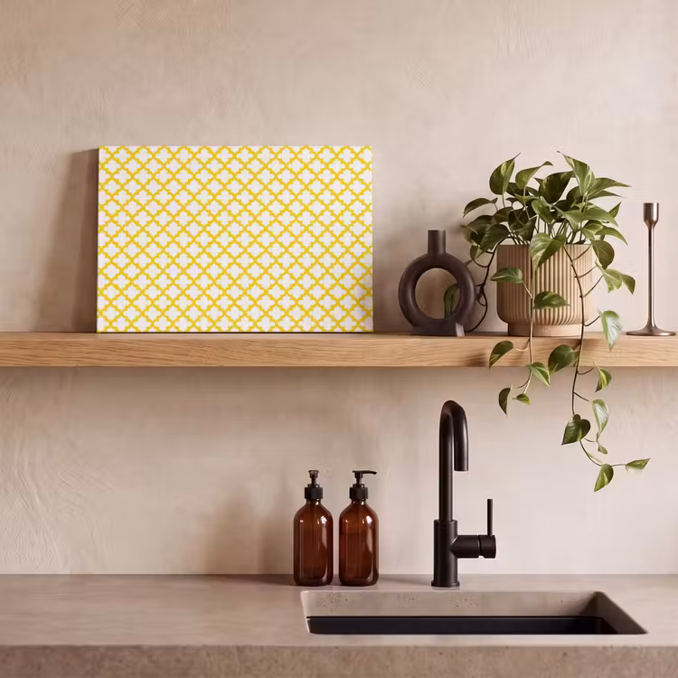 Patroon - Geometrisch - Klassiek - Geel canvas 2cm klein 34 -sfeer3