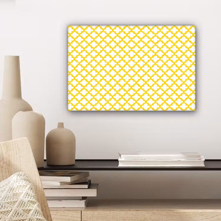 Patroon - Geometrisch - Klassiek - Geel canvas 2cm klein 34 -sfeer6