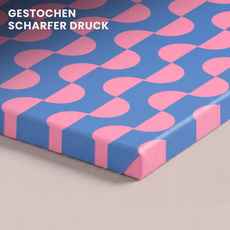 Patroon - Halve cirkels - Abstract - Modern - Roze - Blauw canvas 2cm klein -closeup_print_DE