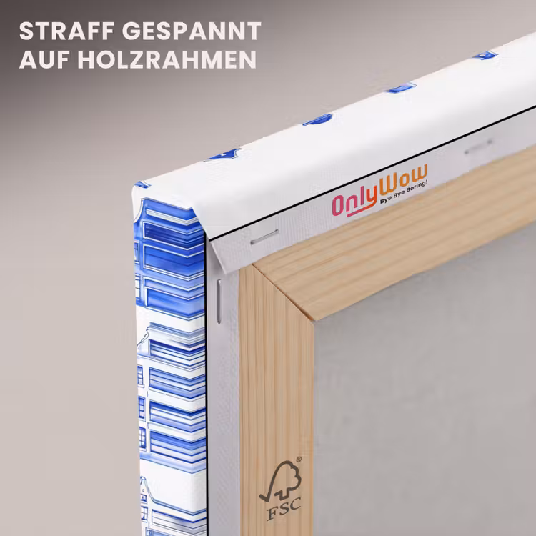 Patroon - Huizen - Blauw canvas 2cm klein 34 -uniquesellingpoint_afwerking-onlywow_DE