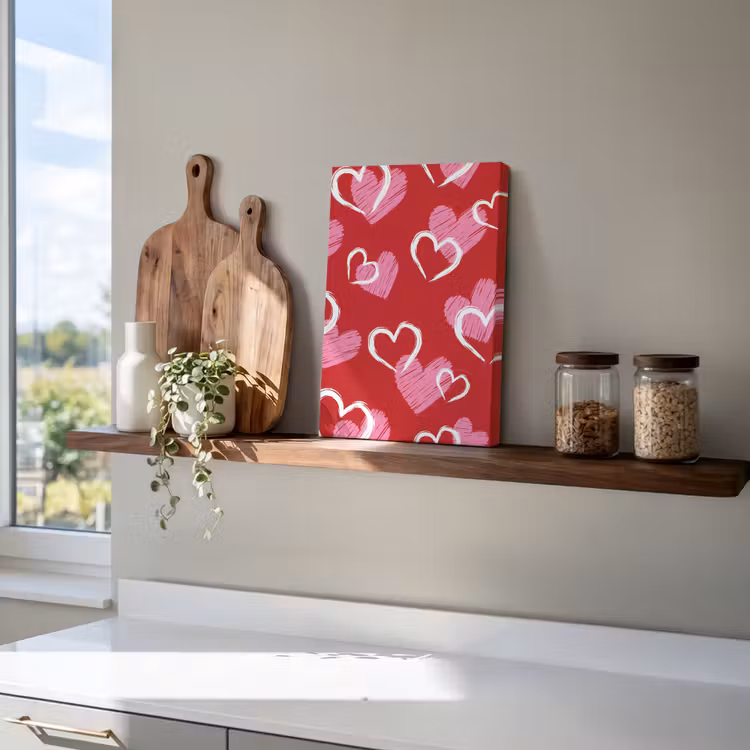 Patroon - Hartjes - Roze - Valentijn canvas 2cm klein -atmosphere_sfeer3_global
